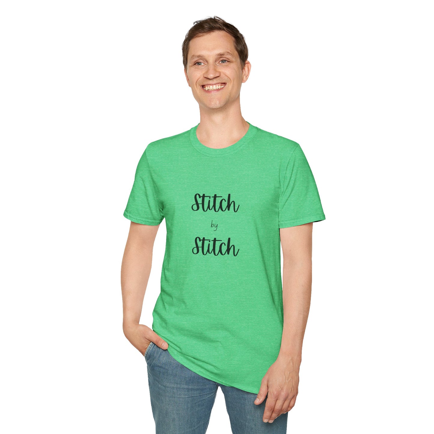 Stitch by Stitch Unisex Softstyle T-Shirt - Perfect for Crafters, Sewists, Quilters, Cross Stitch, Embroidery