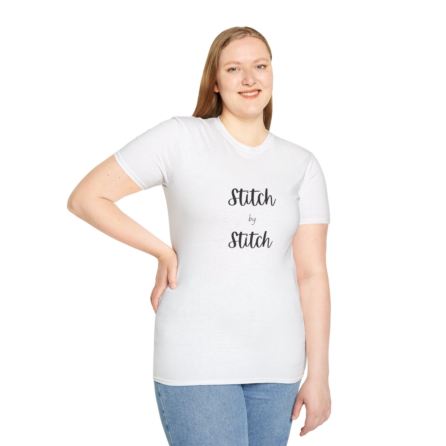 Stitch by Stitch Unisex Softstyle T-Shirt - Perfect for Crafters, Sewists, Quilters, Cross Stitch, Embroidery