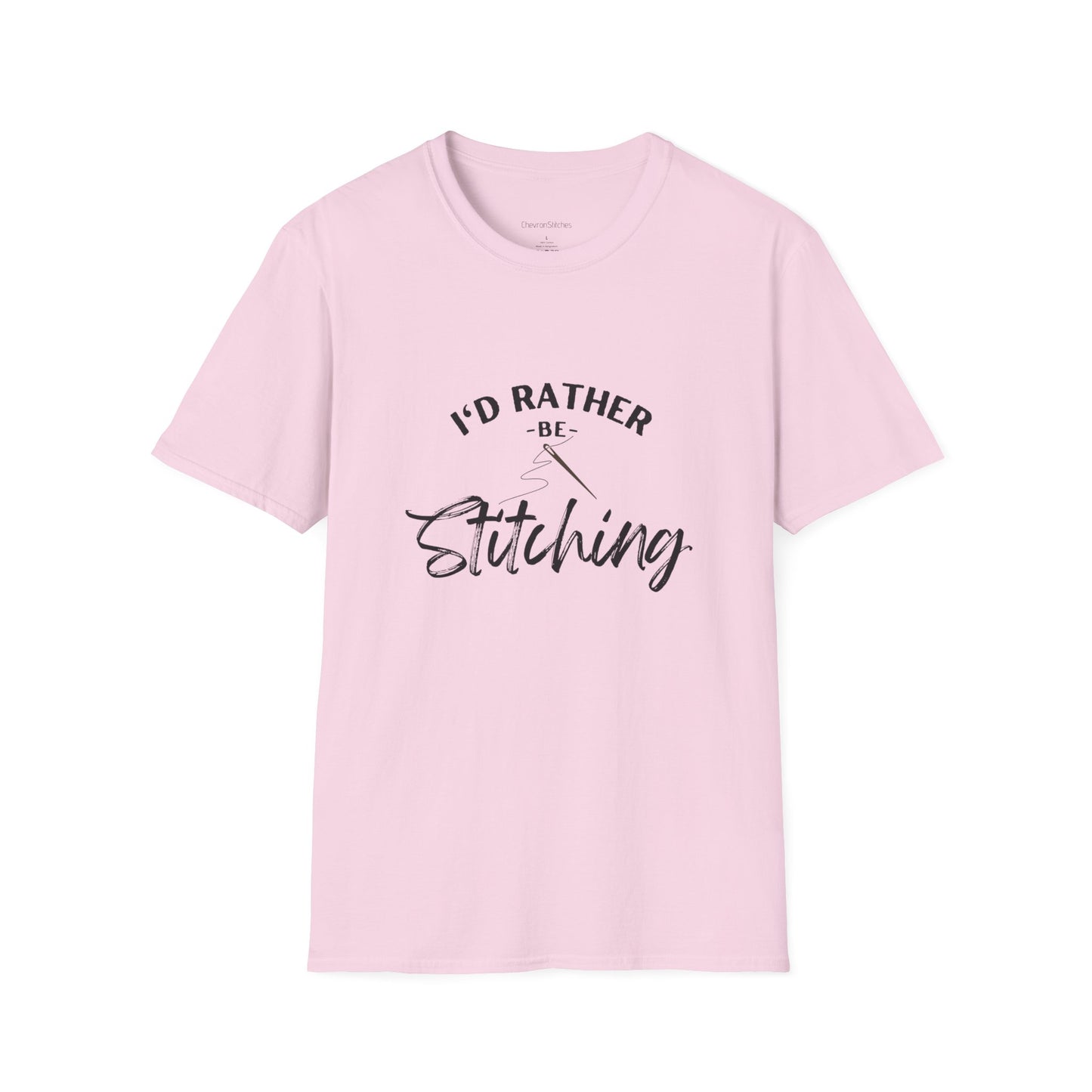 I'd Rather Be Stitching T-Shirt | Unisex Softstyle Tee for Crafters, Gift for Sewing Enthusiasts, Crafters, Quilters, Cross Stitchers, Embroidery