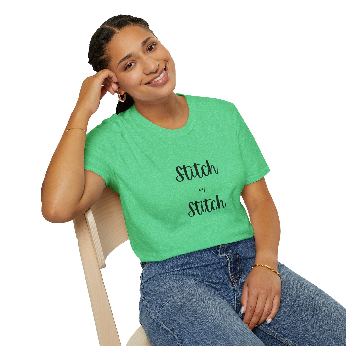 Stitch by Stitch Unisex Softstyle T-Shirt - Perfect for Crafters, Sewists, Quilters, Cross Stitch, Embroidery
