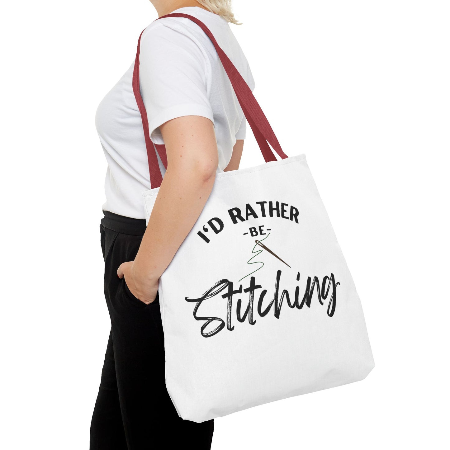I'd Rather Be Stitching Tote Bag, Crafting Tote, Sewing Gift, Quilting Bag, Bag for Crafters, Sewists, Cross Stitch, Embroidery, Quilters, Mother's Day Gift