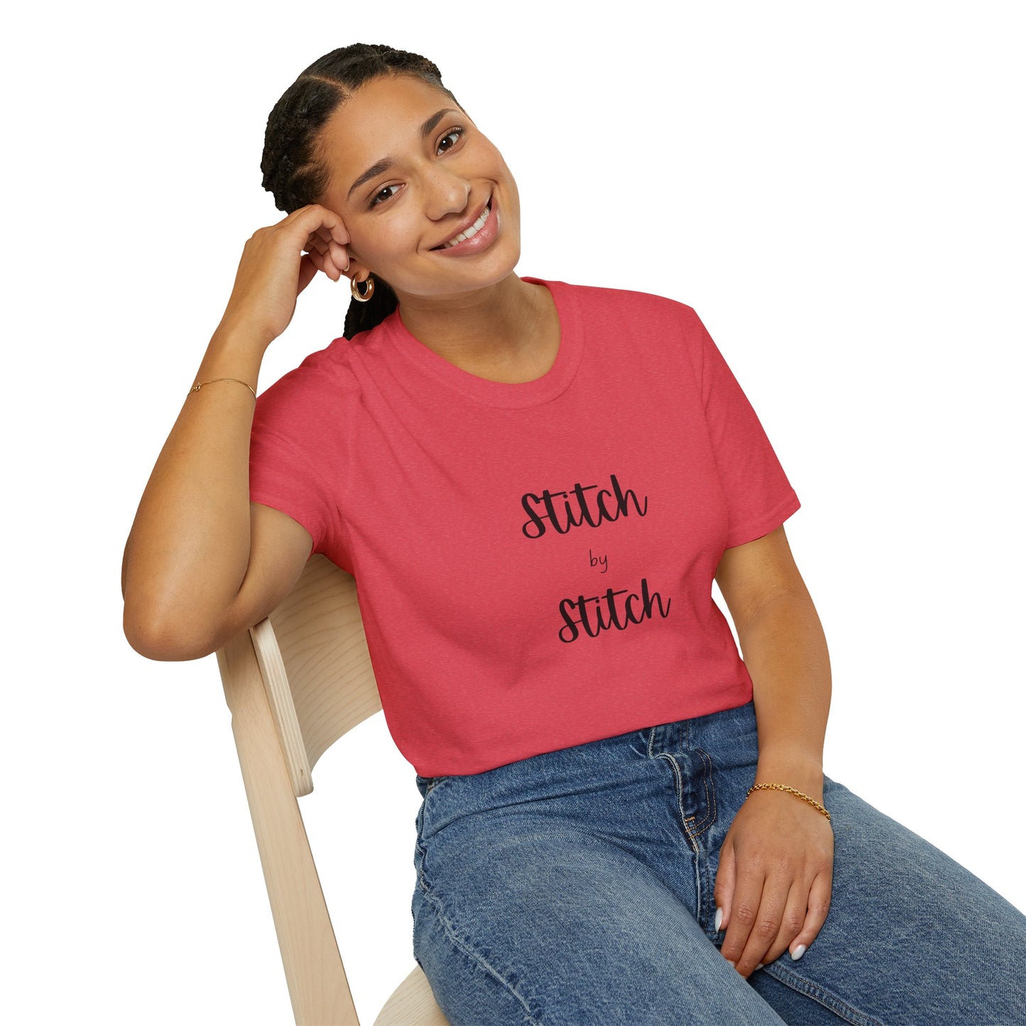 Stitch by Stitch Unisex Softstyle T-Shirt - Perfect for Crafters, Sewists, Quilters, Cross Stitch, Embroidery