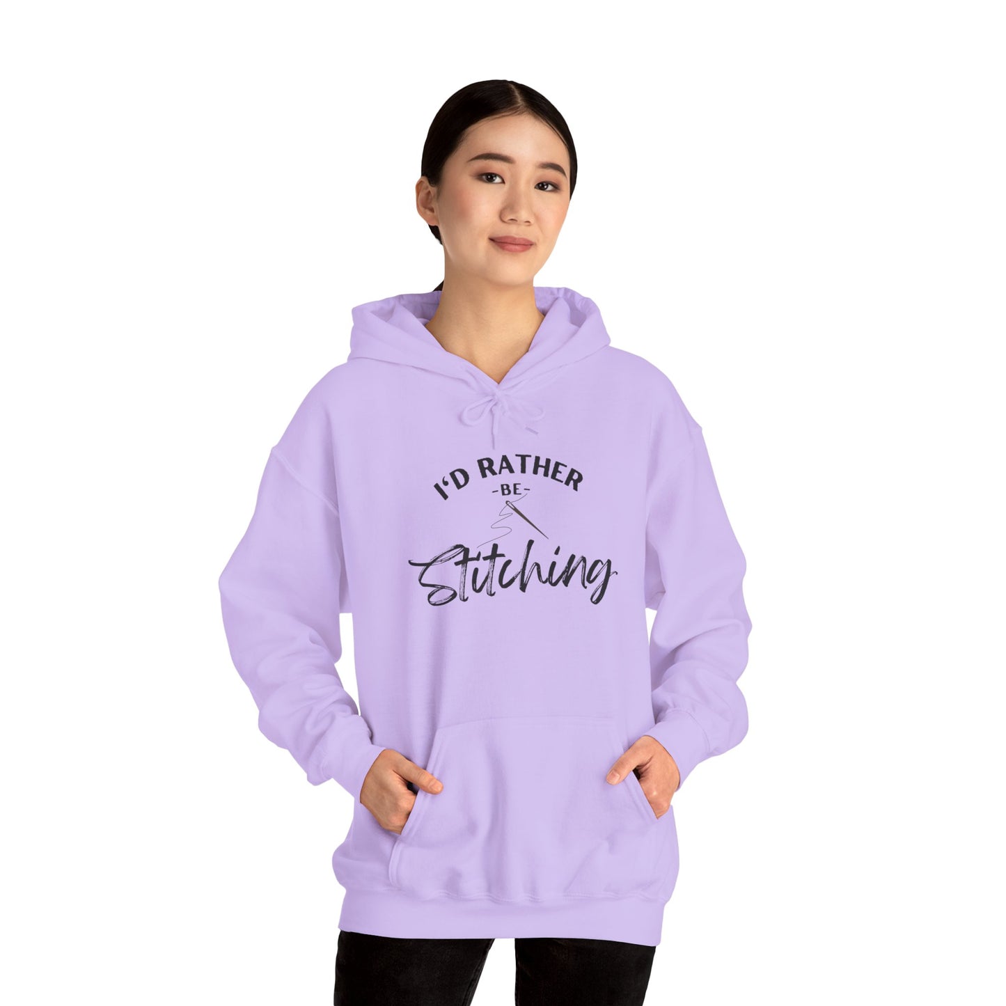 I'd Rather Be Stitching Hoodie, Unisex Sweatshirt for Crafters, Cozy Gift for Stitching Lovers, Sewists, Quilters, Cross Stitch, Embroidery, Ideal for Cozy Crafting Days