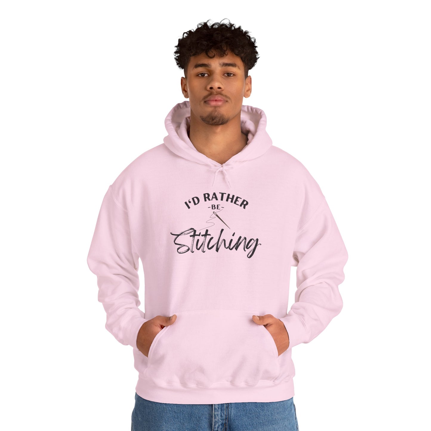 I'd Rather Be Stitching Hoodie, Unisex Sweatshirt for Crafters, Cozy Gift for Stitching Lovers, Sewists, Quilters, Cross Stitch, Embroidery, Ideal for Cozy Crafting Days