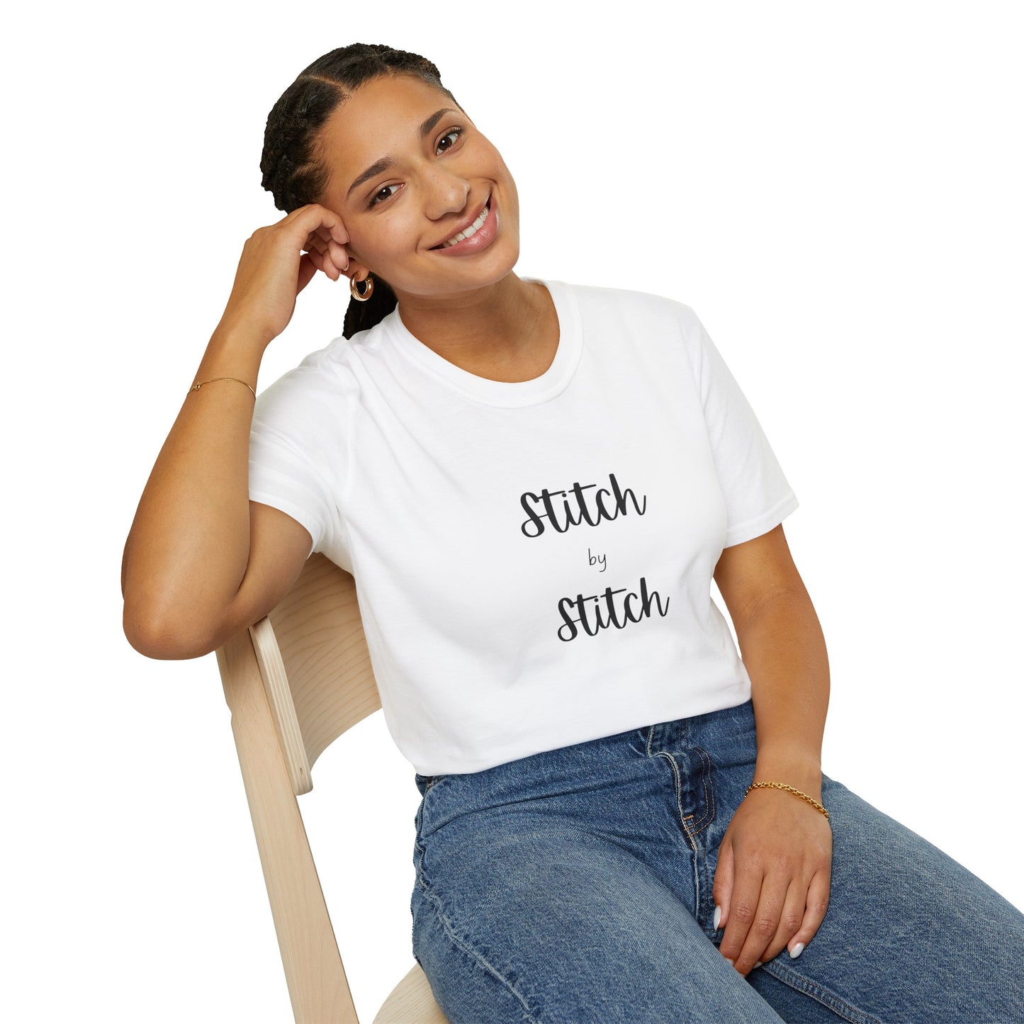 Stitch by Stitch Unisex Softstyle T-Shirt - Perfect for Crafters, Sewists, Quilters, Cross Stitch, Embroidery