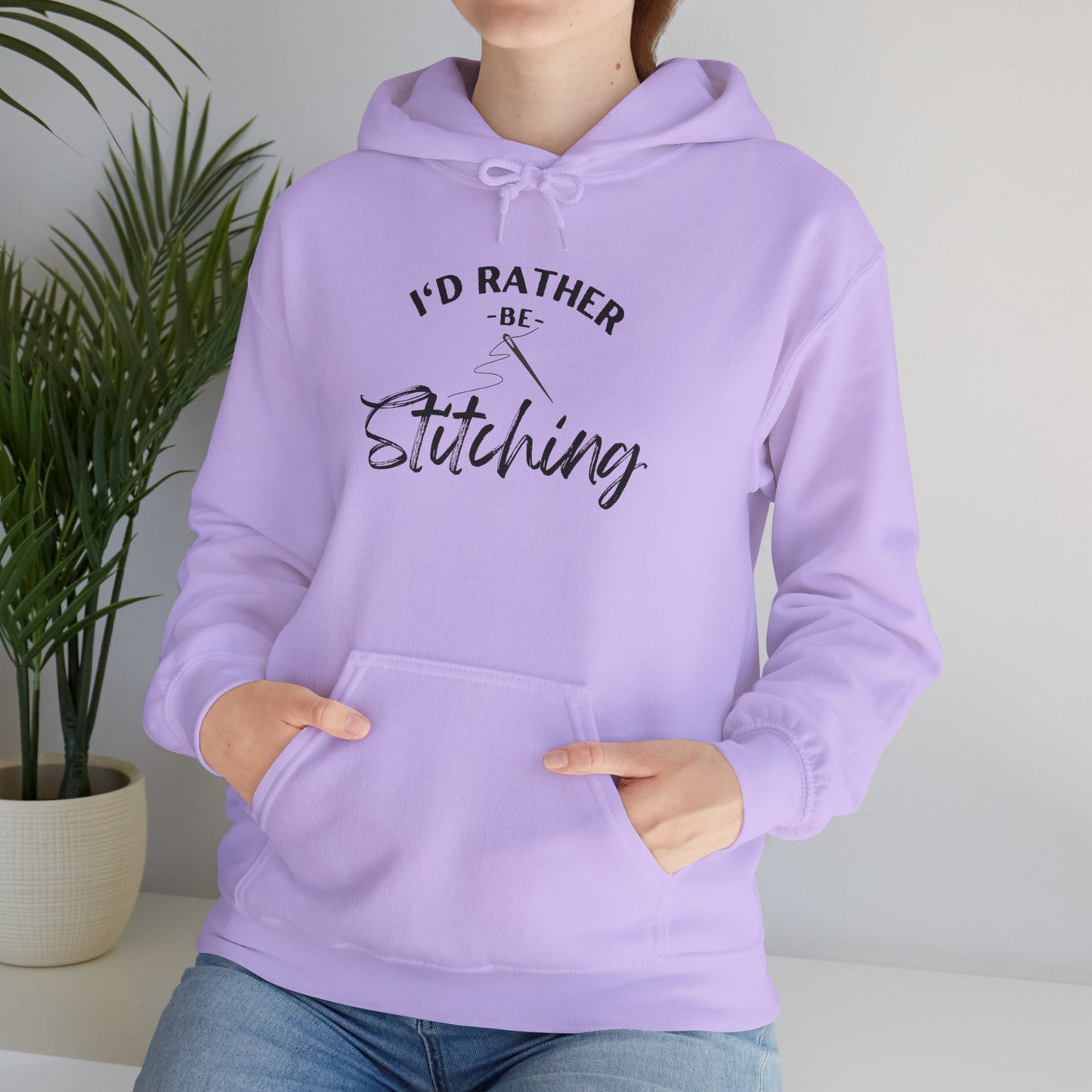 I'd Rather Be Stitching Hoodie, Unisex Sweatshirt for Crafters, Cozy Gift for Stitching Lovers, Sewists, Quilters, Cross Stitch, Embroidery, Ideal for Cozy Crafting Days