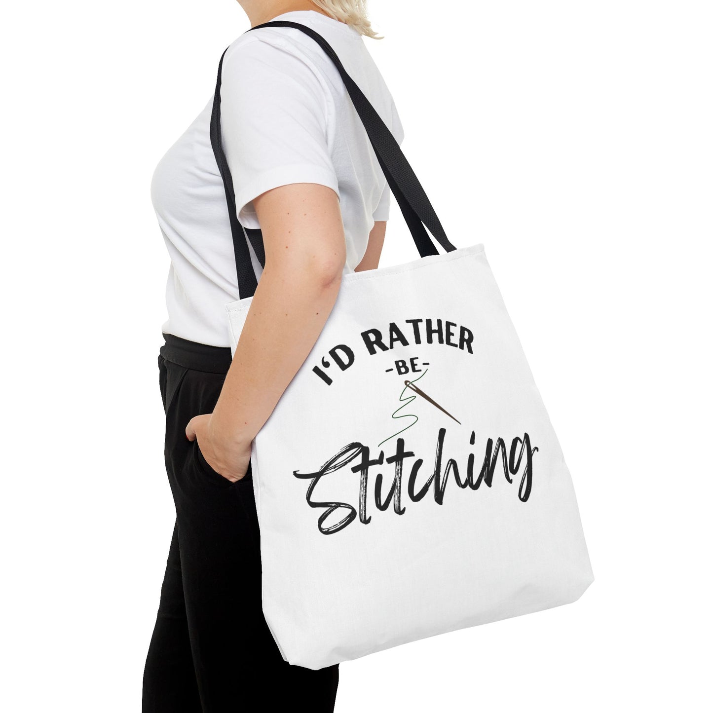I'd Rather Be Stitching Tote Bag, Crafting Tote, Sewing Gift, Quilting Bag, Bag for Crafters, Sewists, Cross Stitch, Embroidery, Quilters, Mother's Day Gift