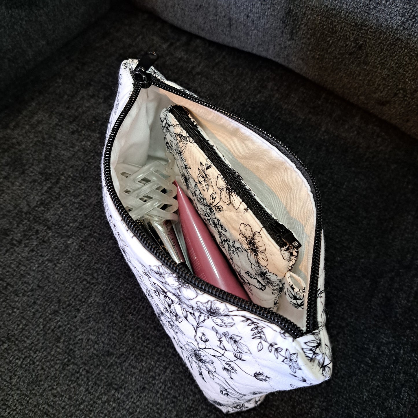 Sadie Clutch Bag - Black Flowers