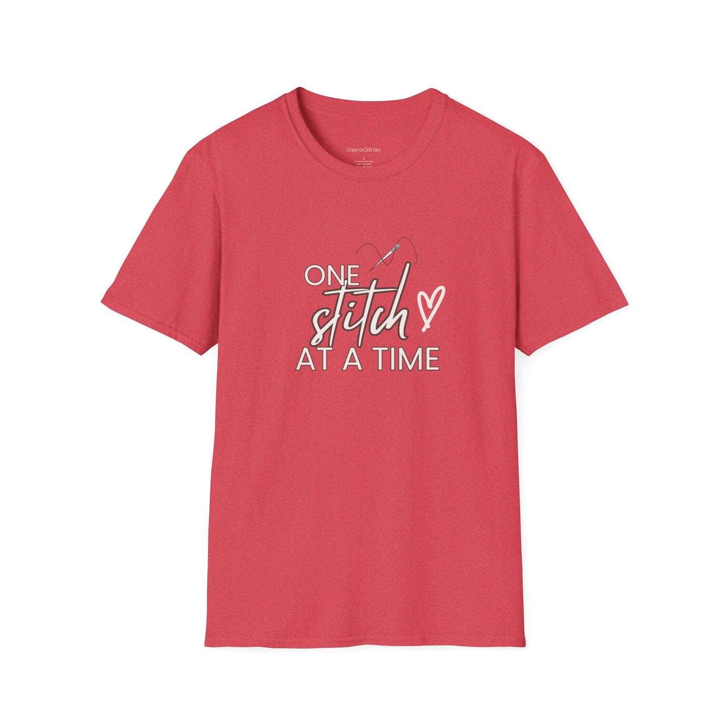 One Stitch at a Time Unisex Softstyle T-Shirt - Perfect for Crafters, Sewists, Quilters, Cross Stitch, Embroidery