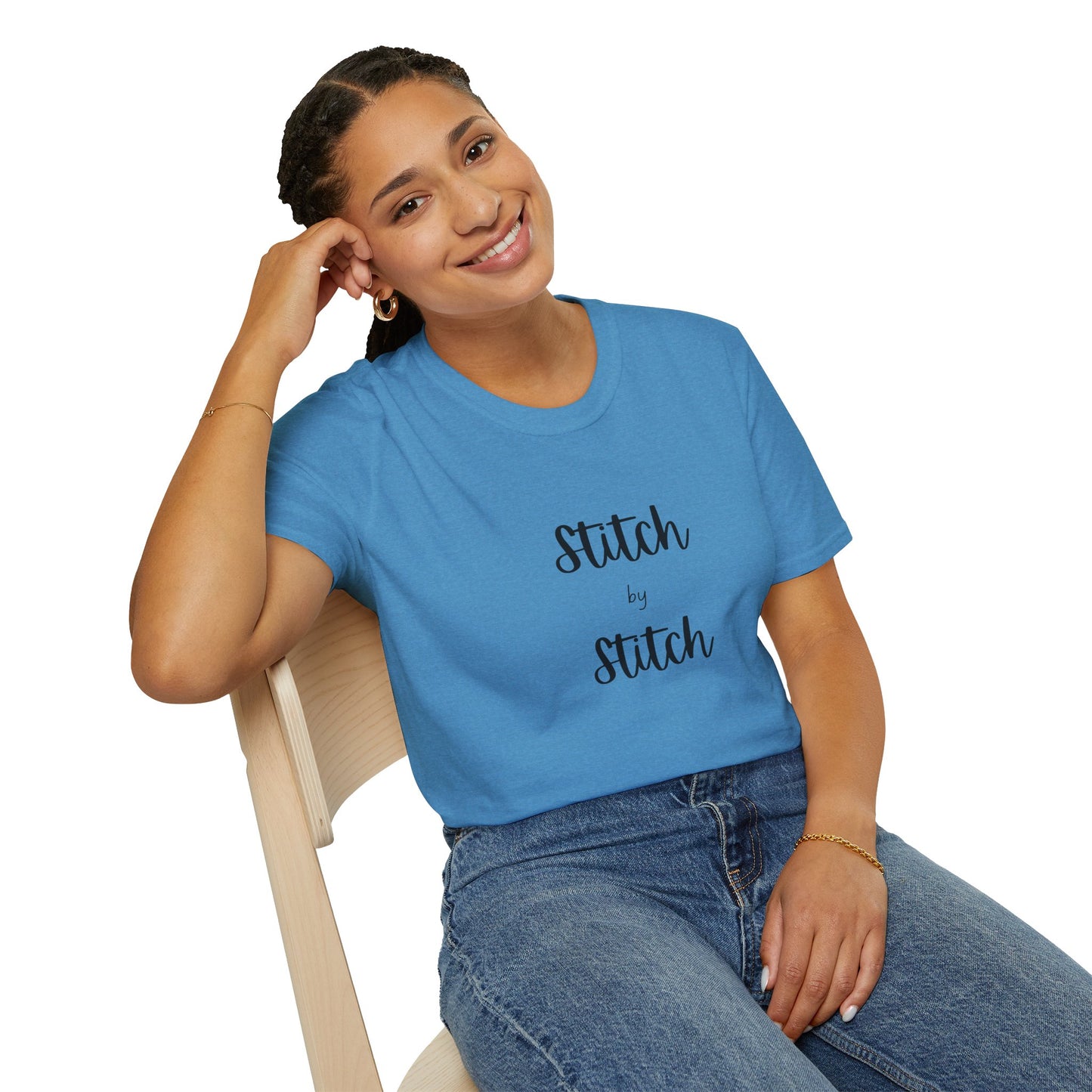 Stitch by Stitch Unisex Softstyle T-Shirt - Perfect for Crafters, Sewists, Quilters, Cross Stitch, Embroidery