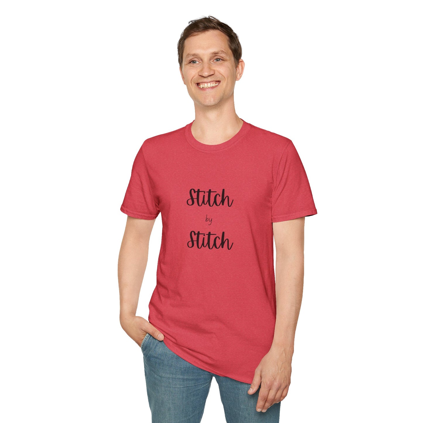Stitch by Stitch Unisex Softstyle T-Shirt - Perfect for Crafters, Sewists, Quilters, Cross Stitch, Embroidery