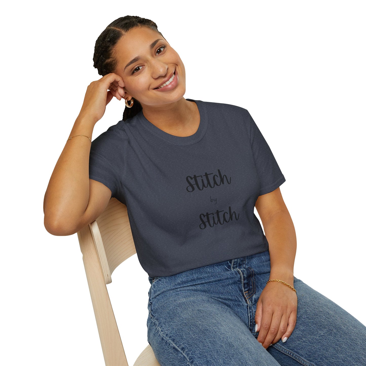 Stitch by Stitch Unisex Softstyle T-Shirt - Perfect for Crafters, Sewists, Quilters, Cross Stitch, Embroidery