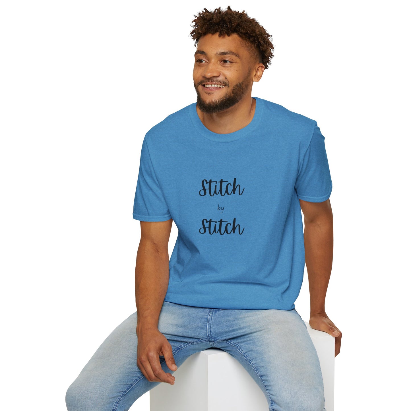 Stitch by Stitch Unisex Softstyle T-Shirt - Perfect for Crafters, Sewists, Quilters, Cross Stitch, Embroidery