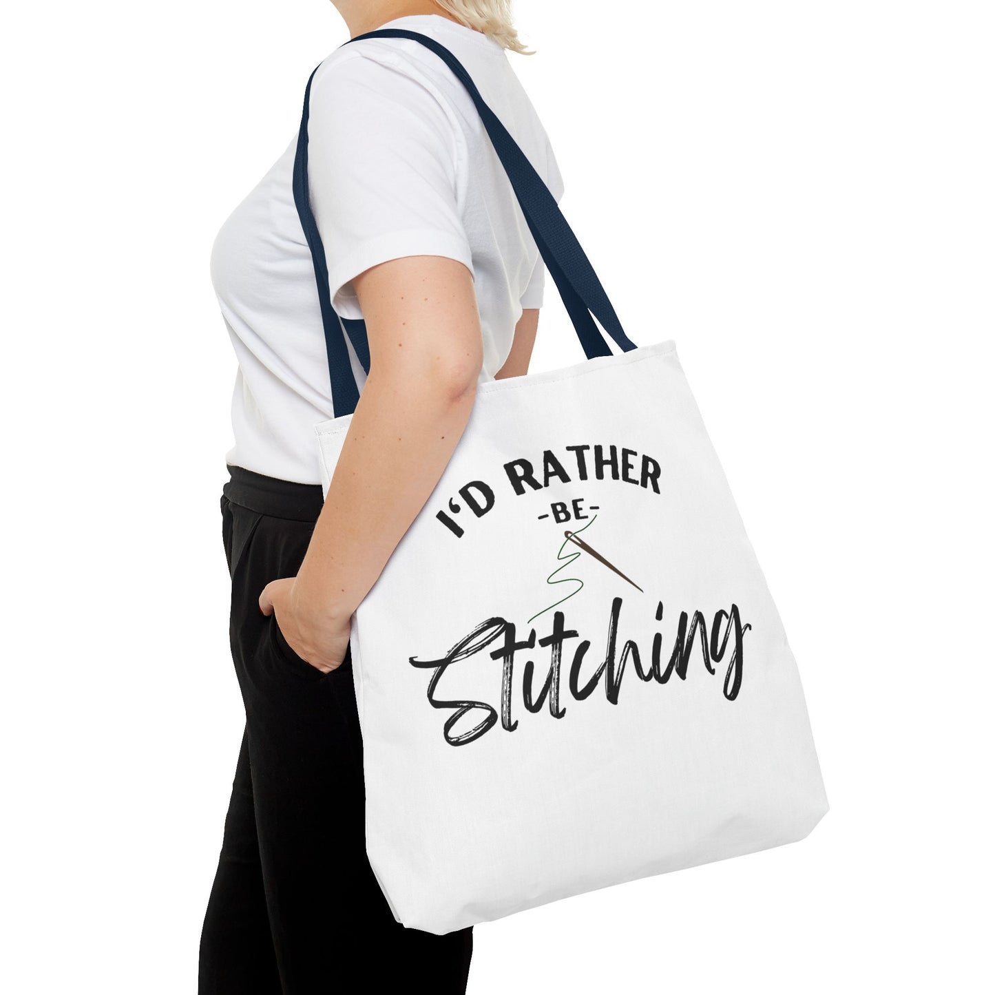 I'd Rather Be Stitching Tote Bag, Crafting Tote, Sewing Gift, Quilting Bag, Bag for Crafters, Sewists, Cross Stitch, Embroidery, Quilters, Mother's Day Gift