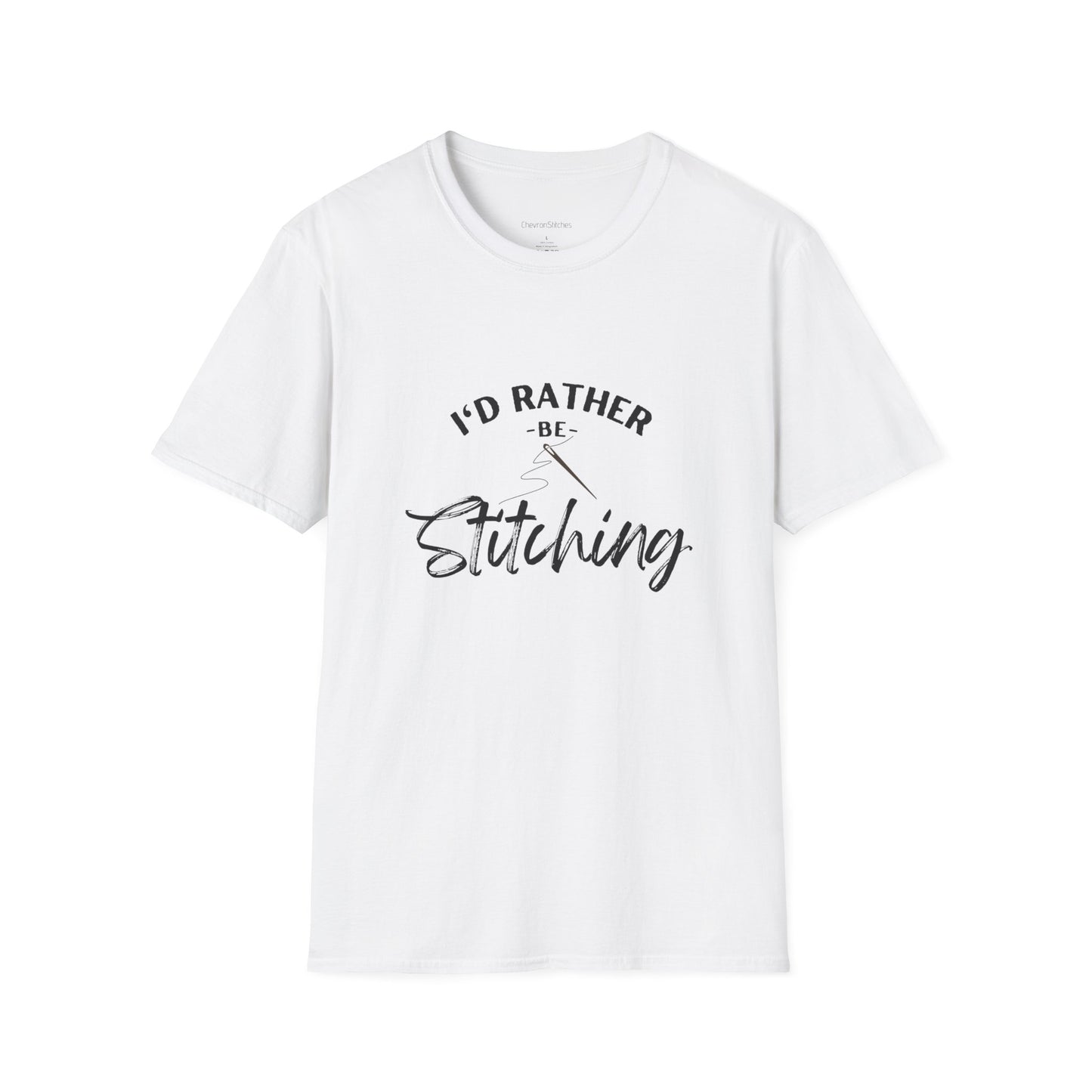 I'd Rather Be Stitching T-Shirt | Unisex Softstyle Tee for Crafters, Gift for Sewing Enthusiasts, Crafters, Quilters, Cross Stitchers, Embroidery
