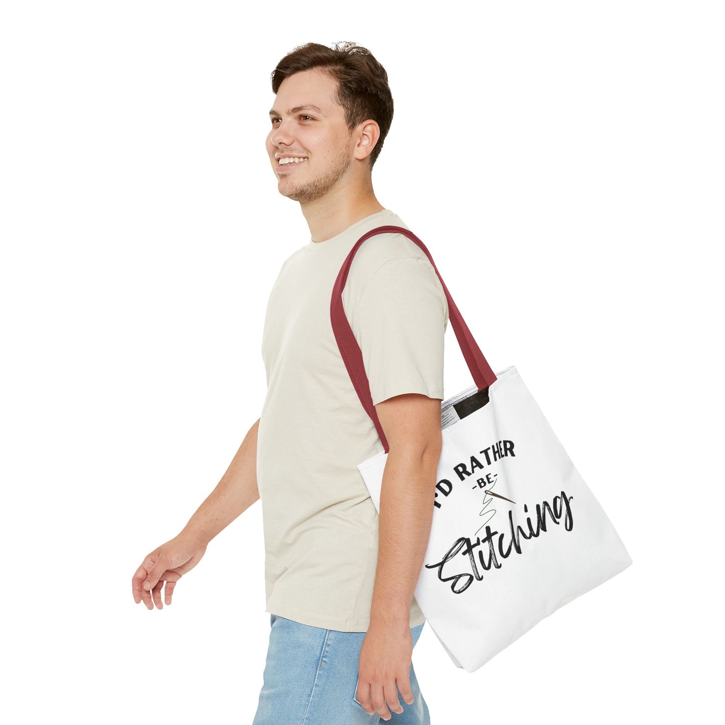 I'd Rather Be Stitching Tote Bag, Crafting Tote, Sewing Gift, Quilting Bag, Bag for Crafters, Sewists, Cross Stitch, Embroidery, Quilters, Mother's Day Gift