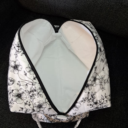 Angel XL Cosmetic Bag - Black Flowers