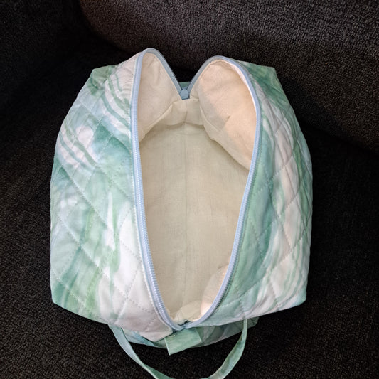 Angel XL Cosmetic Bag - Blue & Green Watercolor