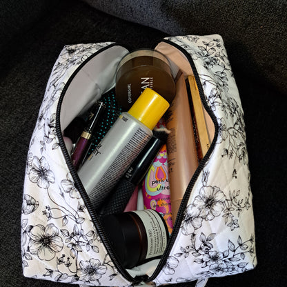 Angel XL Cosmetic Bag - Black Flowers