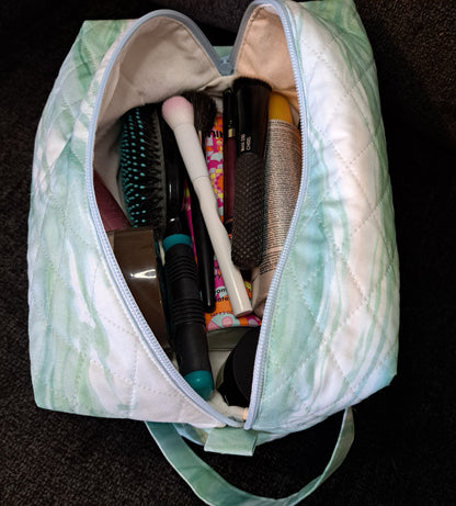 Angel XL Cosmetic Bag - Blue & Green Watercolor