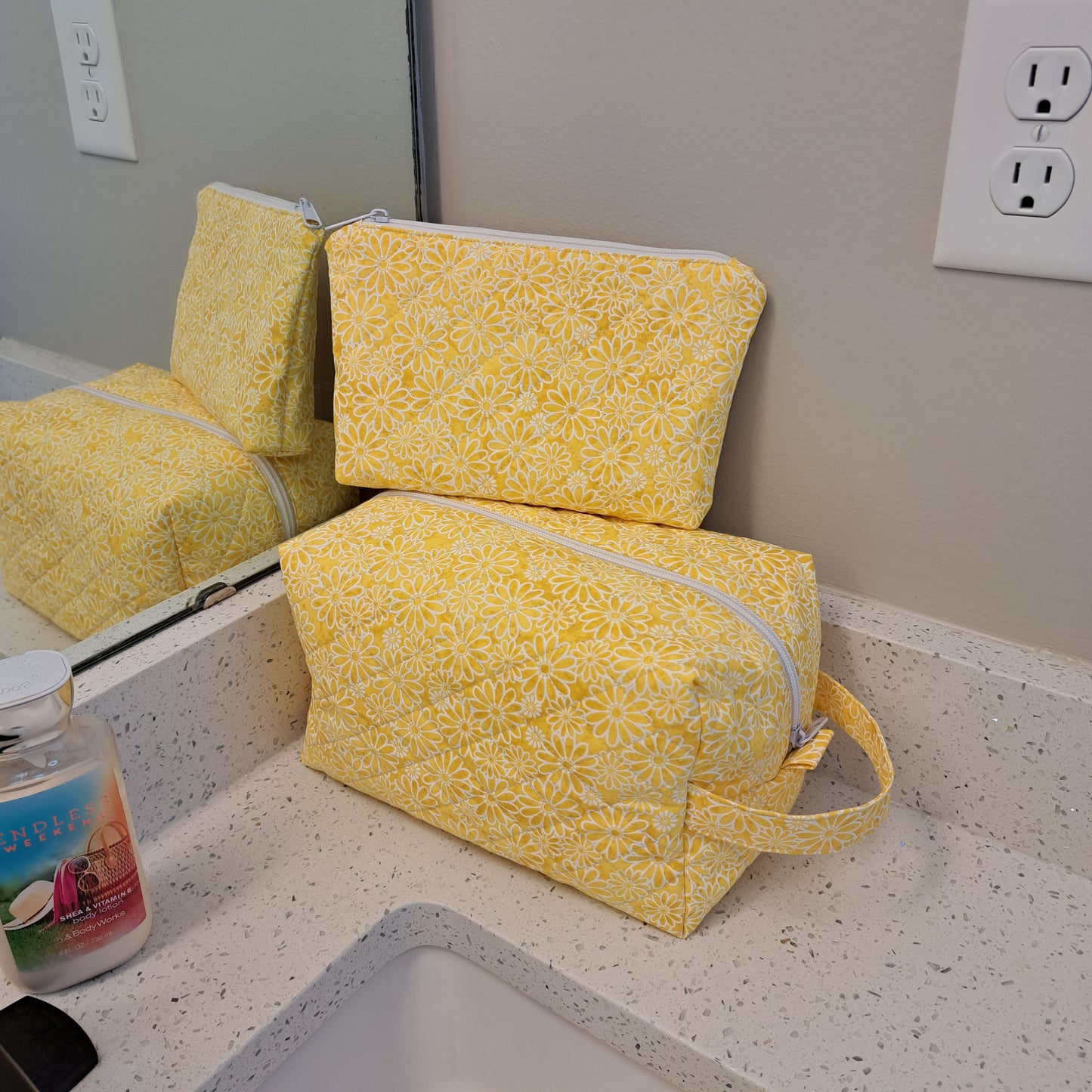 Angel XL Cosmetic Bag - Yellow Flowers