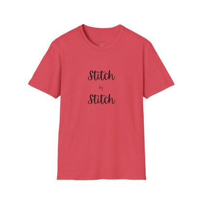 Stitch by Stitch Unisex Softstyle T-Shirt - Perfect for Crafters, Sewists, Quilters, Cross Stitch, Embroidery